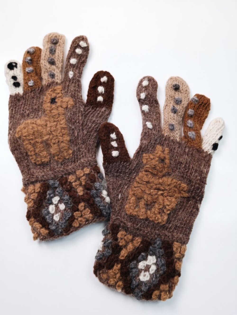 Warm Andean Alpaca Wool Winter Gloves from Cusco